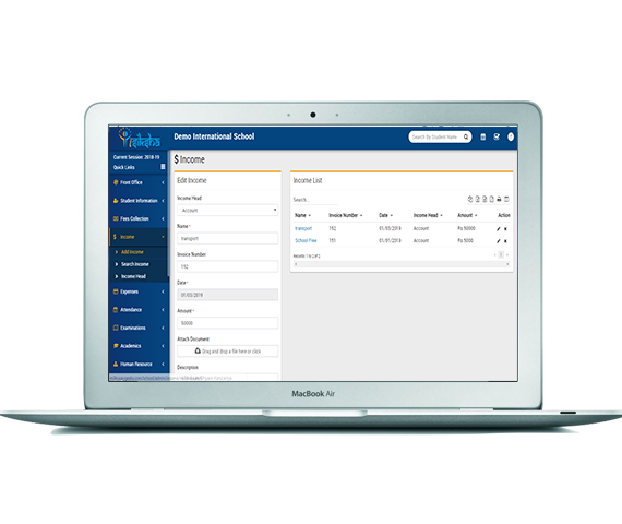 income for school erp software